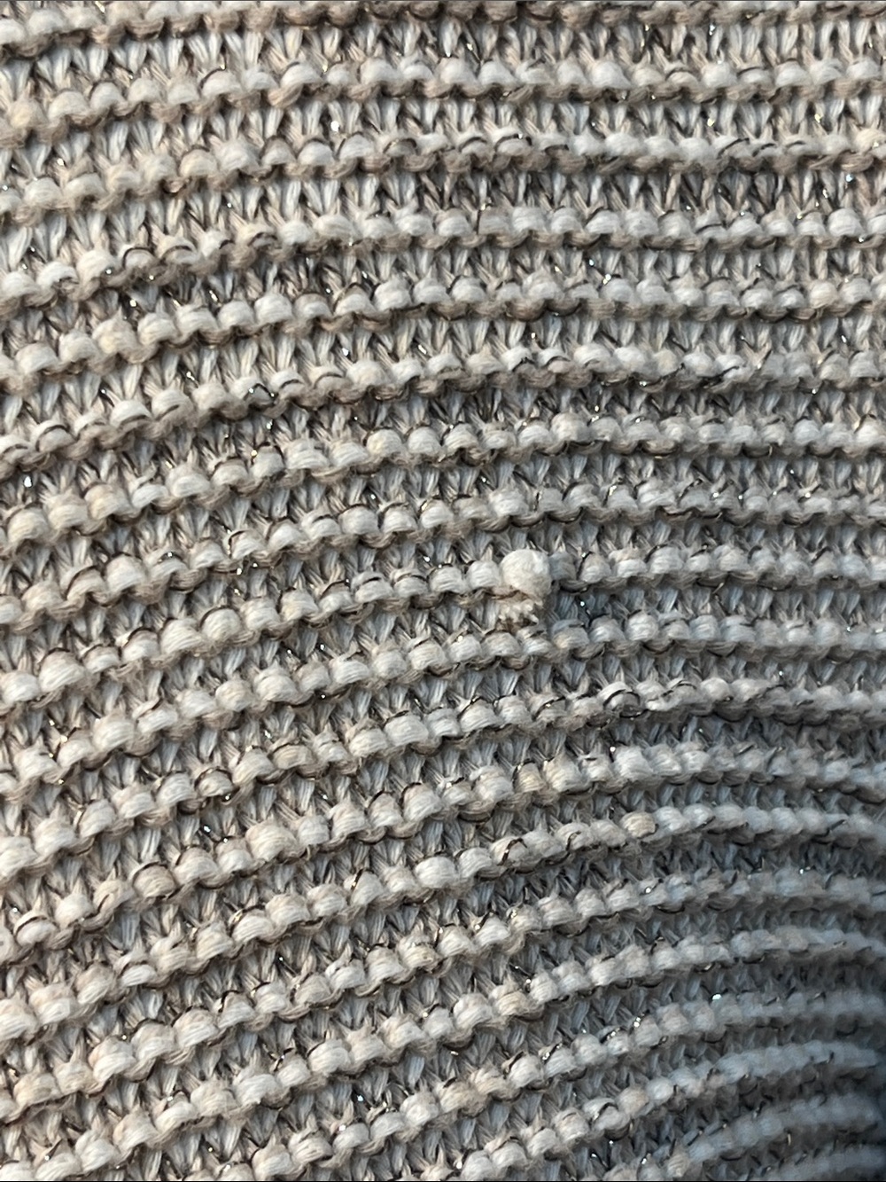 Chico’s Size 1 Beige Textured Knit Frayed Trim Open Front Cardigan Size 8 - Picture 7 of 9